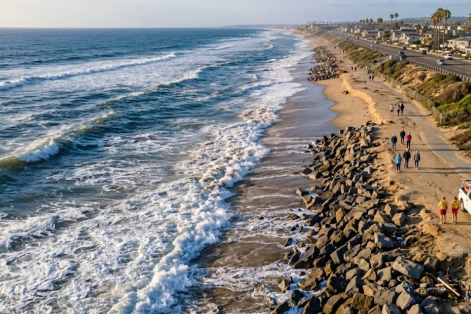 Carlsbad State Beach Loses Most Of Its Sand After Hurricane Genevieve