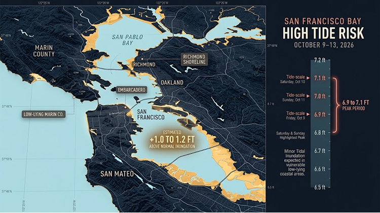 The October 9–13 High Tides Could Put Water Into Low-Lying Areas